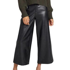 Final Sale- The Fifth Label Faux Leather Wide-Leg Crop Pants S